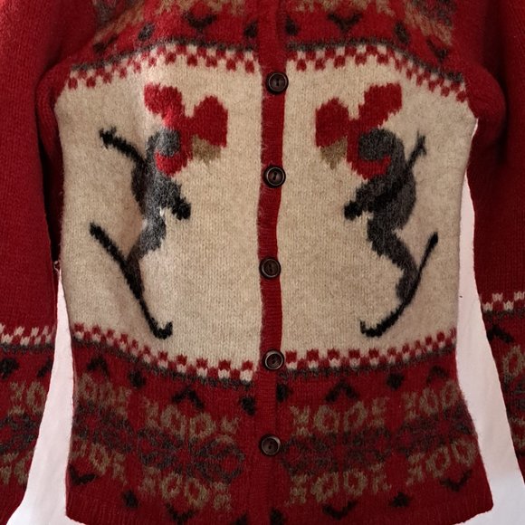 Vintage GAM women cardigan SKI Sz M WOOL TRULY STUNNING GORPCORE SKI NOVELTY - Picture 2 of 10